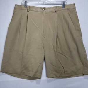 Bobby‎ Chan Silk Blend Shorts Mens Sz 38 Brown 9' inseam Comfy preppy Shorts